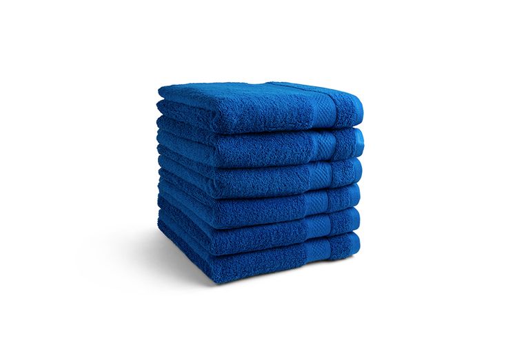 6 handdoeken blauw Seashell Hotel Collection - 6 handdoeken van hotelkwaliteit (50 x 100 cm) | VakantieVeilingen.be | Bied mee