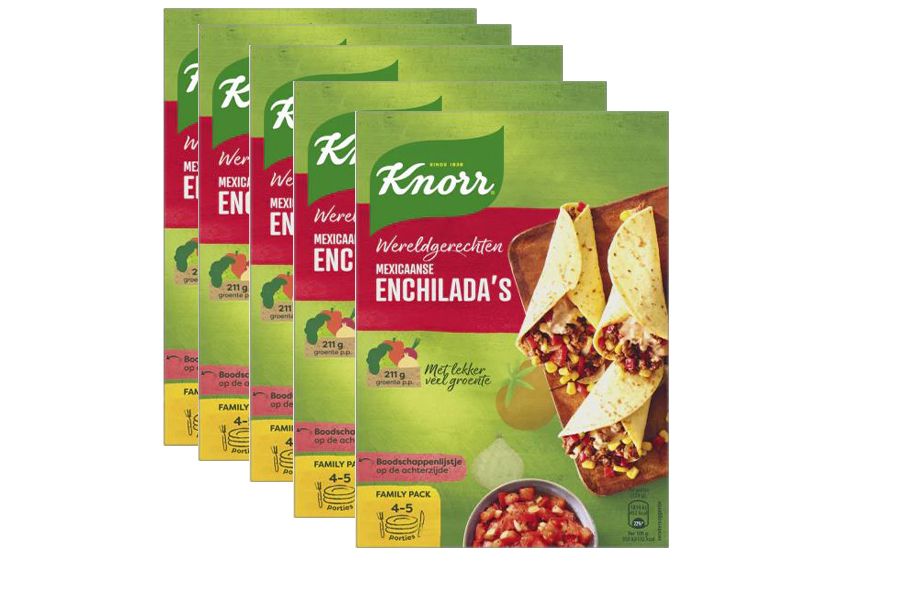 5 pakken Mexicaanse enchiladas van Knorr Wereldgerechten